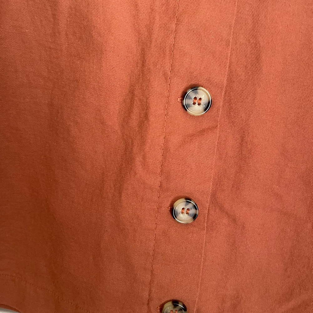 Good Luck Gem Terracotta Button-Down Mini Skirt - Picture 2 of 4